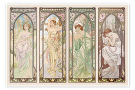 Wall art print The Four Times of the Day, 1899 - Alfons Mucha