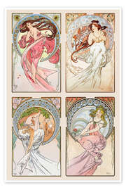 Wall art print The Arts, collage - Alfons Mucha