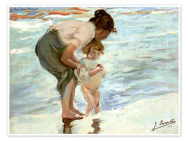 Wall art print Mother and child on the beach - Joaquín Sorolla y Bastida