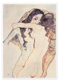Wall art print Two Women Embracing - Egon Schiele