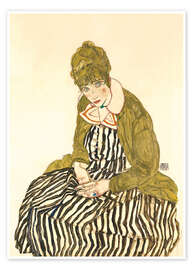 Wall art print Edith Schiele, seated, 1915 - Egon Schiele