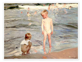 Wall art print Children on the beach of Valencia - Joaquín Sorolla y Bastida