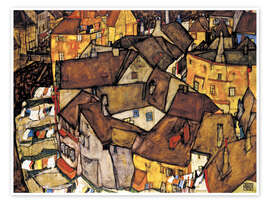 Wall art print Krumau - Crescent of Houses (The small City V) - Egon Schiele