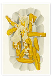 Wall art print French fries with mayonnaise - Dieter Ziegenfeuter