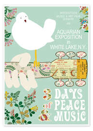 Wall art print Woodstock collage - GreenNest