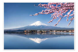 Wall art print Fujiyama Kawaguchiko Japan in spring - Jan Christopher Becke