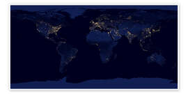 Poster Earth at night - NASA