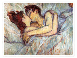 Wall art print In Bed, The Kiss - Henri de Toulouse-Lautrec