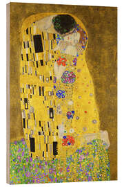 Wood print The Kiss (detail) - Gustav Klimt
