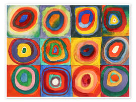 Wall art print Colour Study - Squares and Concentric Rings, 1913 - Wassily Kandinsky