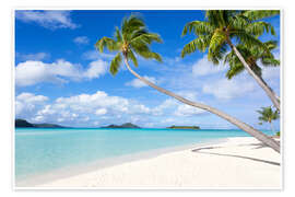 Wall art print White beach with palm trees, Tahiti, French Polynesia - Jan Christopher Becke