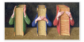 Wall art print Three Wise Books, 2005 - Jonathan Wolstenholme