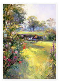Wall art print Reading in the Garden - Timothy Easton