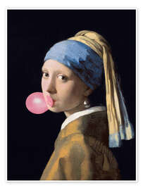 Wall art print The Girl with a Pearl Earring (gum)