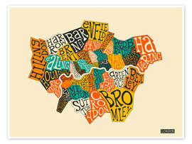 Poster London Boroughs - Jazzberry Blue