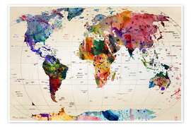 Poster Map of the world - Mark Ashkenazi