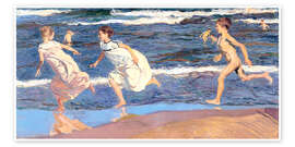 Wall art print Running Along the Beach - Joaquín Sorolla y Bastida