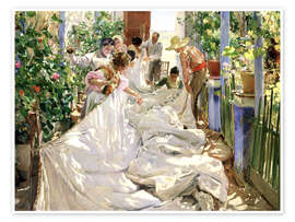 Wall art print Sewing the Sail - Joaquín Sorolla y Bastida