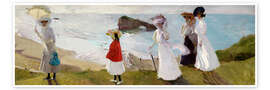 Wall art print Lighthouse Walk at Biarritz  - Joaquín Sorolla y Bastida