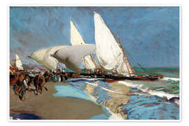 Wall art print The Beach at Valencia - Joaquín Sorolla y Bastida