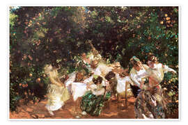 Wall art print Under orange trees - Joaquín Sorolla y Bastida