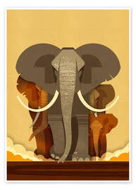 Wall art print Elephants - Dieter Braun