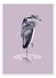 Wall art print Grey Heron - Dieter Braun