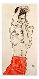 Wall art print Standing Male Nude with a Red Loincloth - Egon Schiele