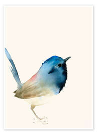 Wall art print Dark blue bird - Catherina Türk