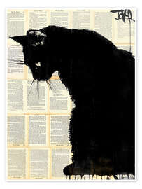 Wall art print Black cat - Loui Jover