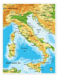 Poster Map of Italy