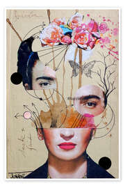 Wall art print Frida Kahlo for Beginners - Loui Jover