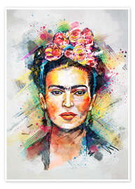 Wall art print Frida Kahlo Flower Pop - Tracie Andrews