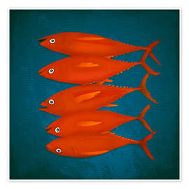 Wall art print Red Fish - Sybille Sterk