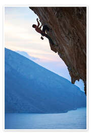 Wall art print Climber in the Sunset