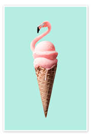 Wall art print Flamingo Cone - Jonas Loose
