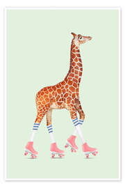 Wall art print Rollerskating Giraffe - Jonas Loose
