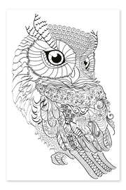 Colouring poster Owl
