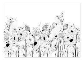 Colouring poster In the poppy field