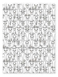 Colouring poster Cat Army