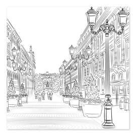 Colouring poster Stadtpromenade