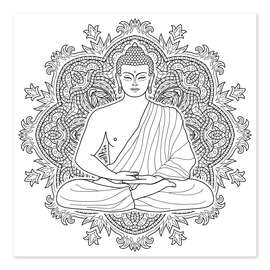 Colouring poster Buddha