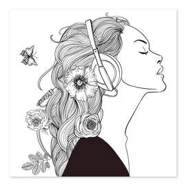 Colouring poster The melody of nature