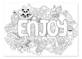 Colouring poster Enjoy