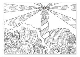 Colouring poster Lighthouse