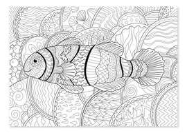 Colouring poster Clownfish