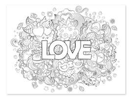 Colouring poster In love