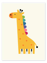 Wall art print Giraffe Piano - Andy Westface