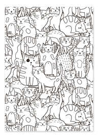 Colouring poster Cat pattern - Kidz Collection