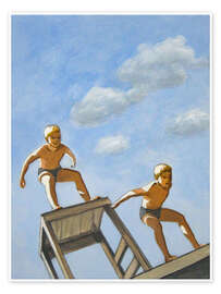 Wall art print Two diving boys - Sarah Morrissette